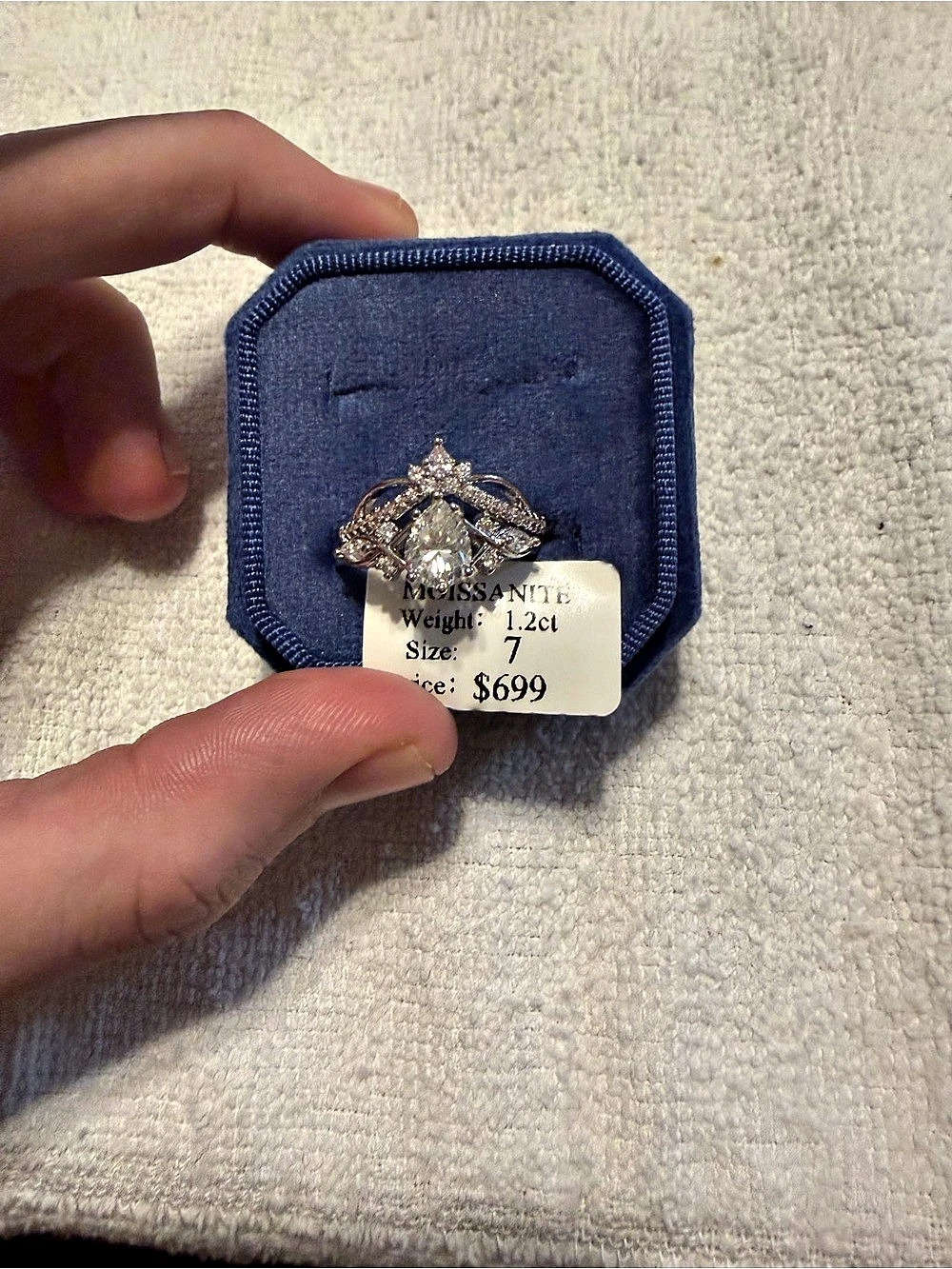 1.2 Carat engagement ring Pear shaped lab grown Diamond Ring with matching band